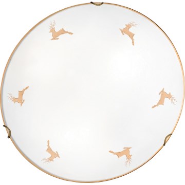 Kolarz 731.12.4.150 - Sieninis šviestuvas NONNA 2xE27/60W/230V, skersmuo 40 cm, rožinio aukso, su elnio motyvu