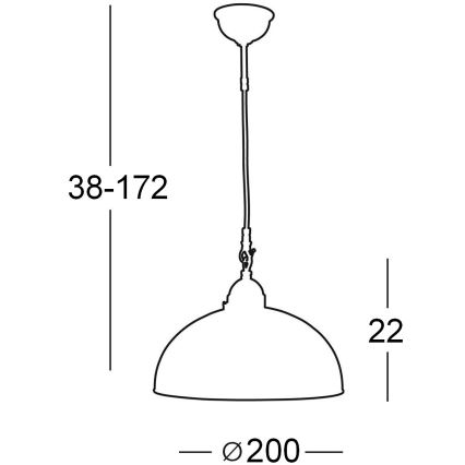 Kolarz 731 30 17 - Pakabinamas sietynas  NONNA 1xE27/75W/230V