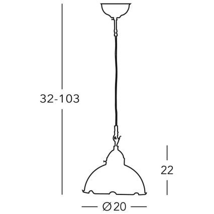 Kolarz 731.30.53 - Sietynas, kabinamas ant virvės NONNA 1xE27/75W/230V