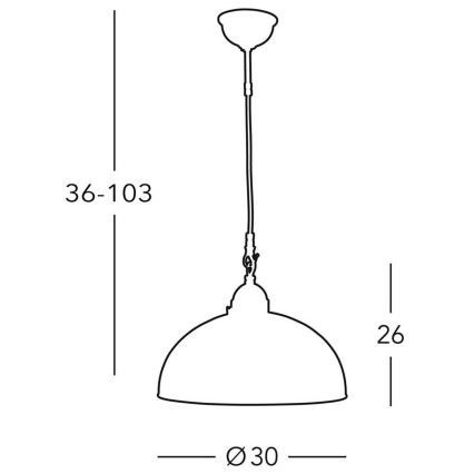 Kolarz 731.30.54 - Sietynas, kabinamas ant virvės NONNA 1xE27/75W/230V