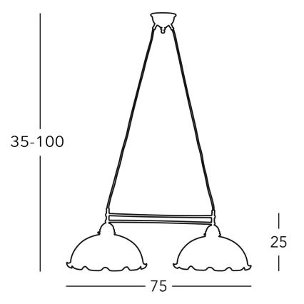 Kolarz 731.82.25 - Pakabinamas sietynas NONNA 2xE27/75W/230V mėlyna