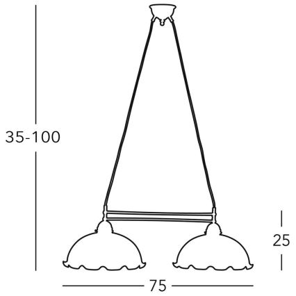 Kolarz 731.82.54 - Sietynas, kabinamas ant virvės NONNA 2xE27/75W/230V