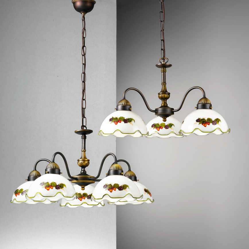 Kolarz 731.83.113 - Pakabinama liustra ant grandinės NONNA 3xE27/75W/230V vyno/braškių