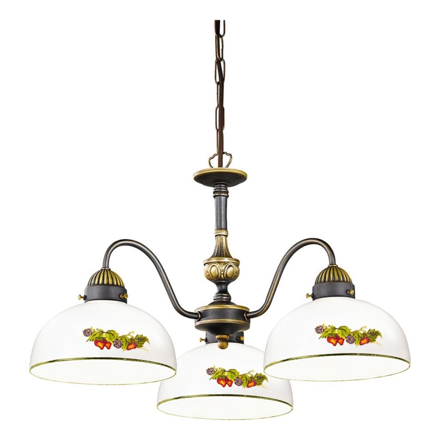 Kolarz 731.83.121 - Sietynas, kabinamas ant grandinės NONNA 3xE27/75W/230V vynuogės/braškės