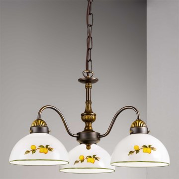Kolarz 731.83.126 - Sietynas, kabinamas ant grandinės NONNA 3xE27/75W/230V citrinos
