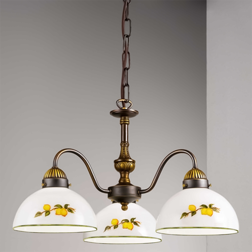 Kolarz 731.83.126 - Sietynas, kabinamas ant grandinės NONNA 3xE27/75W/230V citrinos