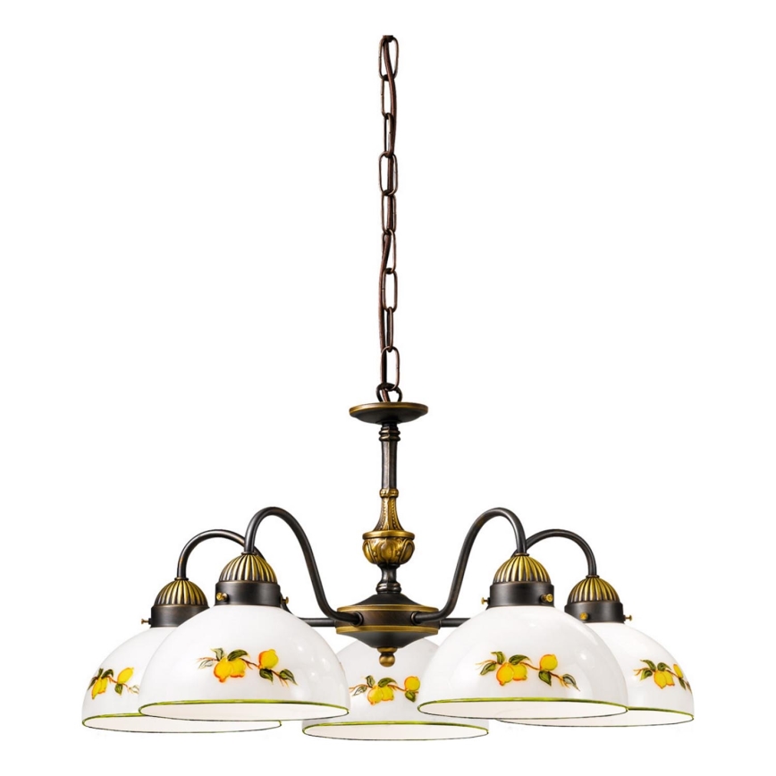Kolarz 731.85.126 - Sietynas, kabinamas ant grandinės NONNA 5xE27/75W/230V citrinos
