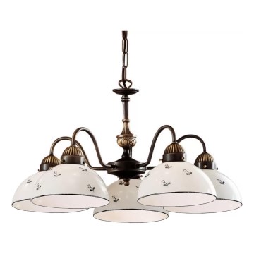 Kolarz 731.85.16 - Sietynas, kabinamas ant grandinės NONNA 5xE27/75W/230V mėlyna