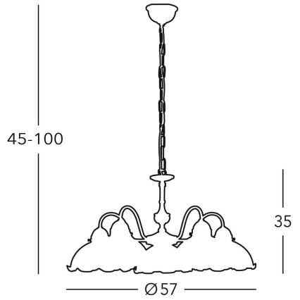 Kolarz 731.85.53 - Sietynas, kabinamas ant grandinės NONNA 5xE27/75W/230V