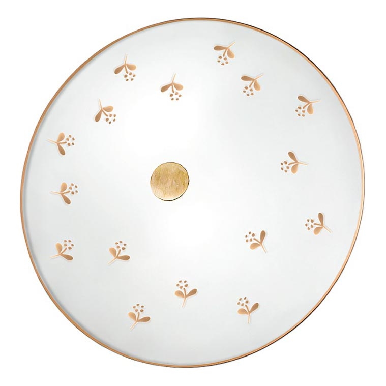 Kolarz 731.U12.4.160 - Sieninis šviestuvas NONNA 2xE14/60W/230V, skersmuo 32 cm, su gėlėmis, rožinio aukso