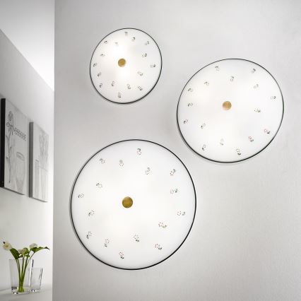 Kolarz 731.U12.4.70 - Lubinis šviestuvas NONNA 2xE14/60W/230V, skersmuo 32 cm, žalia/žalvaris