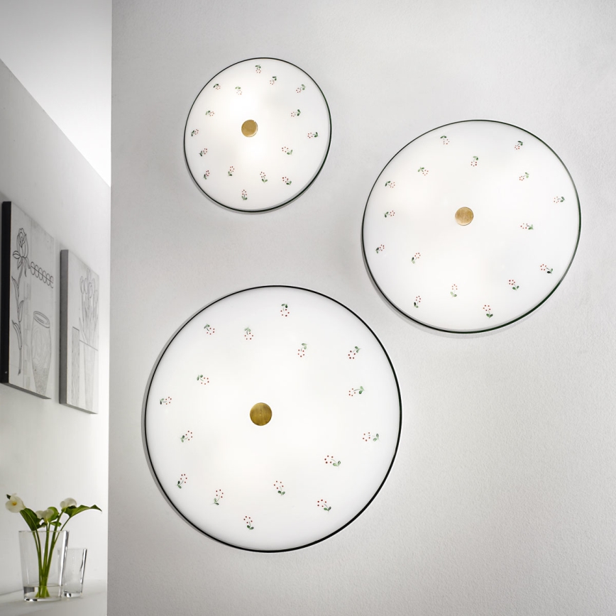 Kolarz 731.U12.4.70 - Lubinis šviestuvas NONNA 2xE14/60W/230V, skersmuo 32 cm, žalia/žalvaris