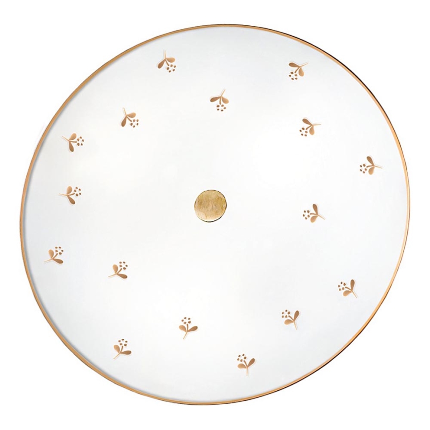 Kolarz 731.U13.4.160 - Sieninis šviestuvas NONNA, 3xE27/60W/230V, skersmuo 42 cm, gėlių motyvas, rožinio aukso apdaila