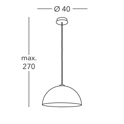 Kolarz A1339.31.Co.VinCu/40 - Pakabinamas šviestuvas ant laido CULT 1xE27/100W/230V skersmuo 40 cm varinis