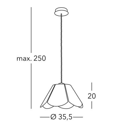 Kolarz A1346 31 W - Ant virvės kabinamas lubinis šviestuvas BLOOM 1xE27/100W/230V