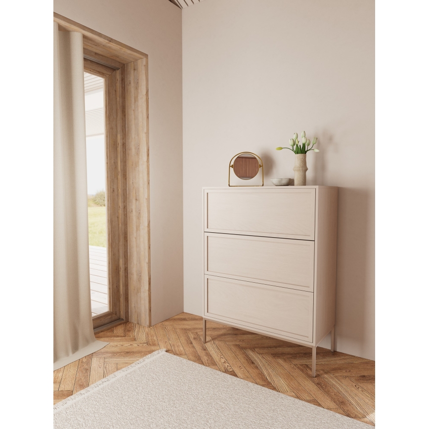 Komoda ALIN 80x40 cm, elegantiška taupe spalva