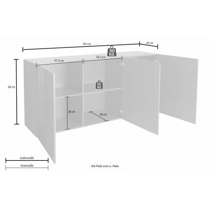 Komoda ARIA antracito spalvos