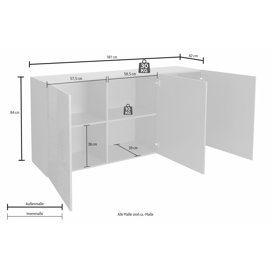 Komoda ARIA antracito spalvos