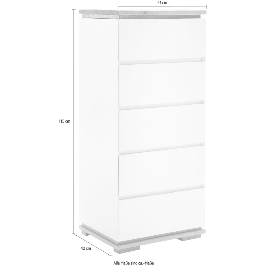 Komoda ARVI balta/ąžuolas