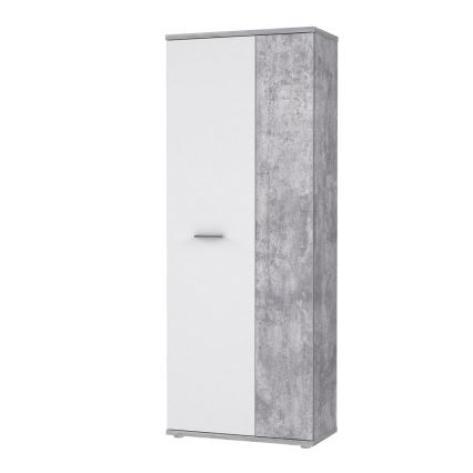 Komoda/Batų spintelė SIMO, balta/pilka (betono efektas)