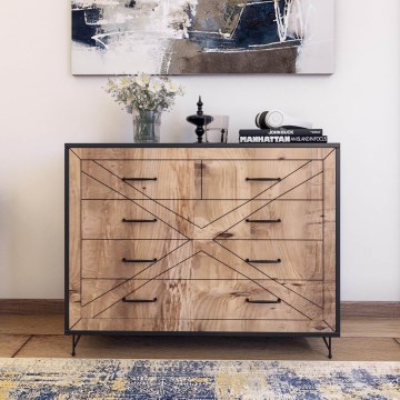 Komoda COMFORT 100x80 cm ruda/juoda