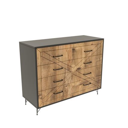 Komoda COMFORT 100x80 cm ruda/juoda