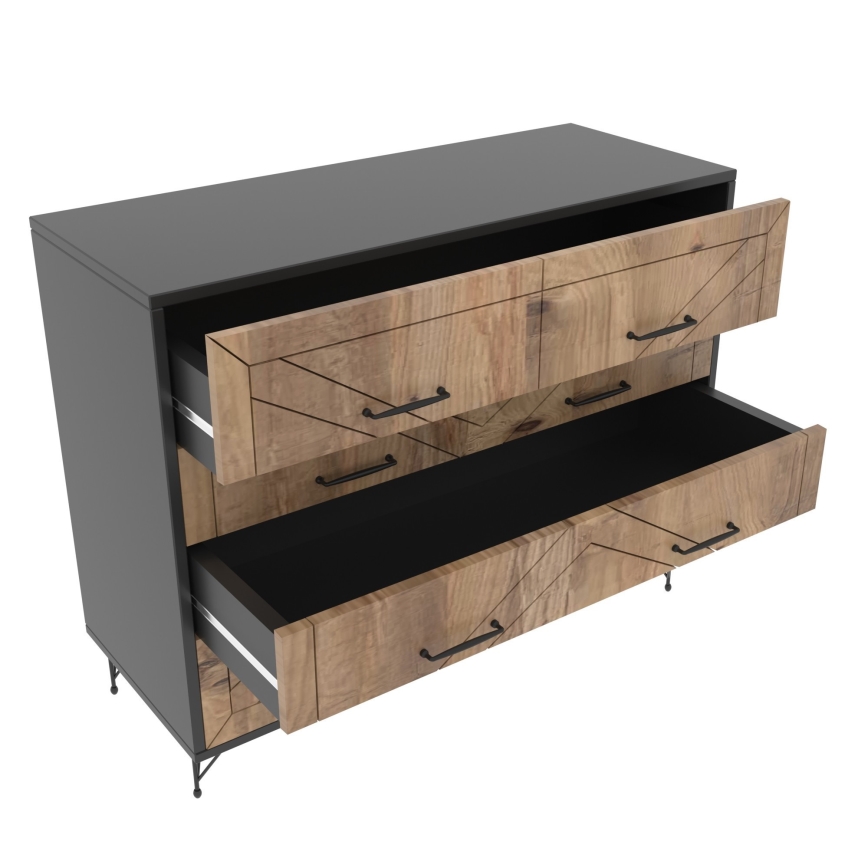 Komoda COMFORT 100x80 cm ruda/juoda