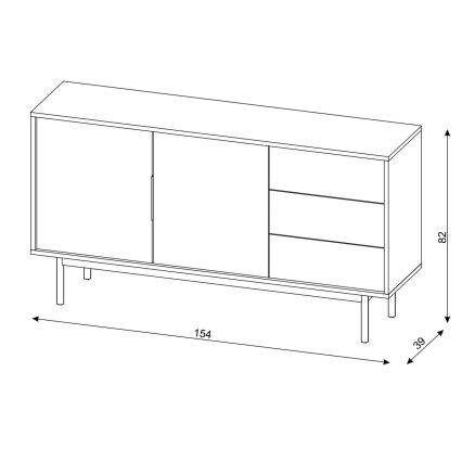 Komoda ELI 154x82x39 cm, juoda