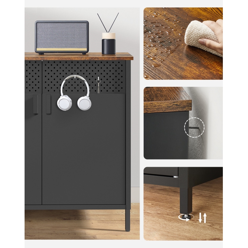 Komoda FIRA juoda/ruda