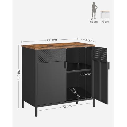 Komoda FIRA juoda/ruda