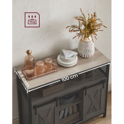 Komoda su stumdomomis durimis FIRA taupe/juoda