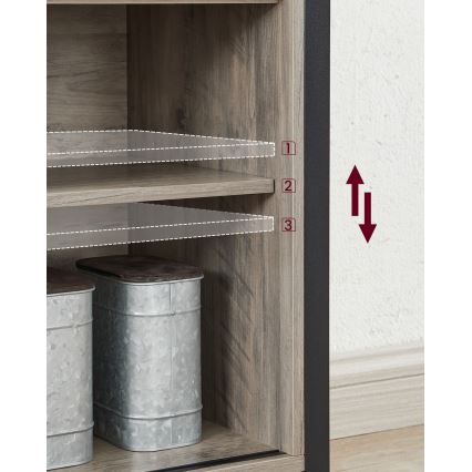 Komoda su stumdomomis durimis FIRA taupe/juoda