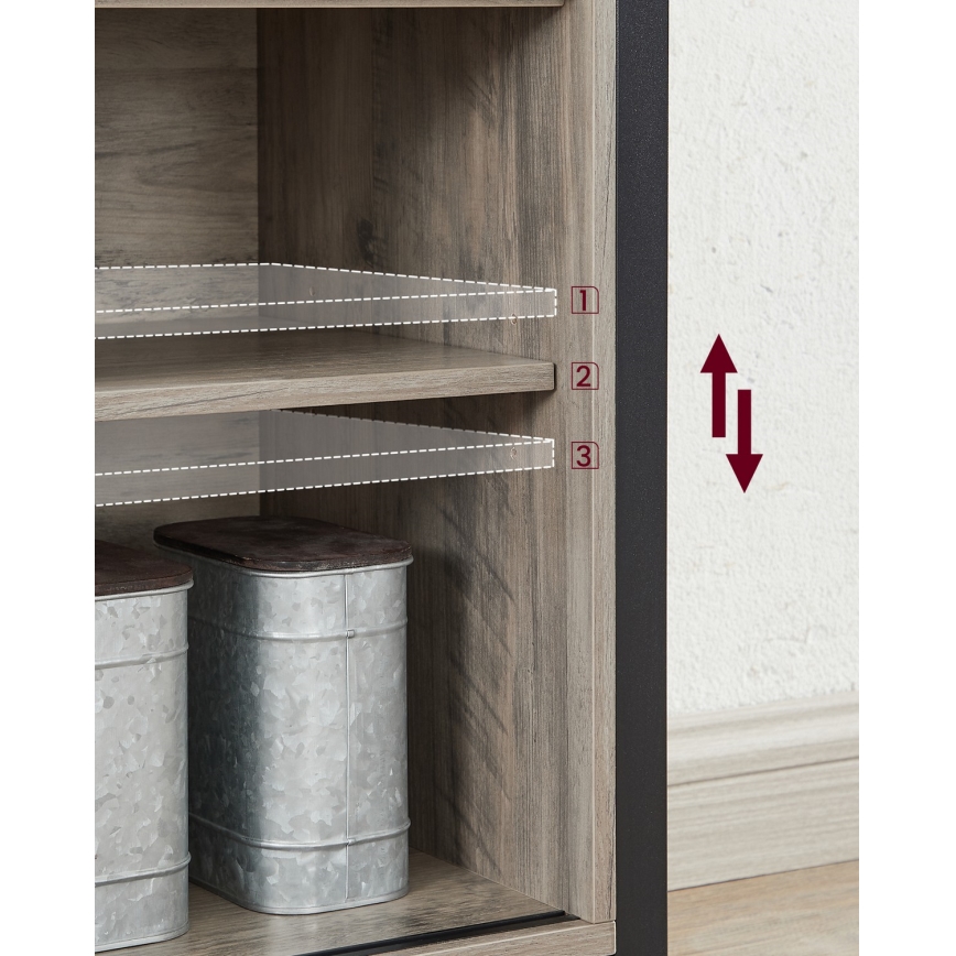 Komoda su stumdomomis durimis FIRA taupe/juoda