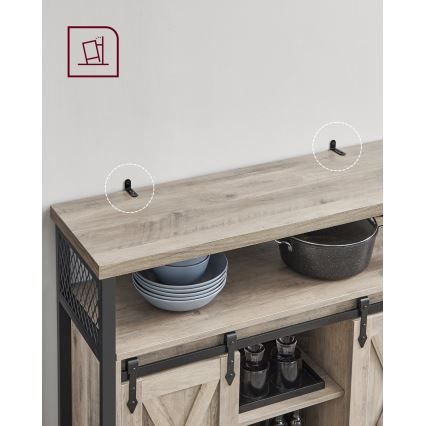 Komoda su stumdomomis durimis FIRA taupe/juoda