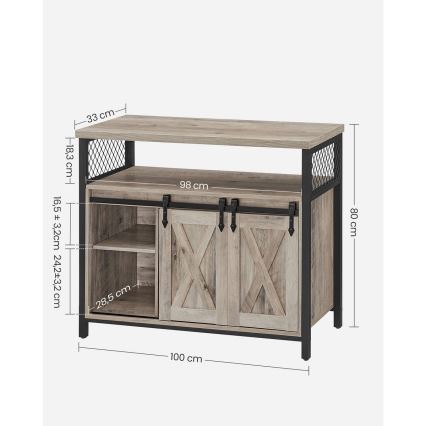 Komoda su stumdomomis durimis FIRA taupe/juoda