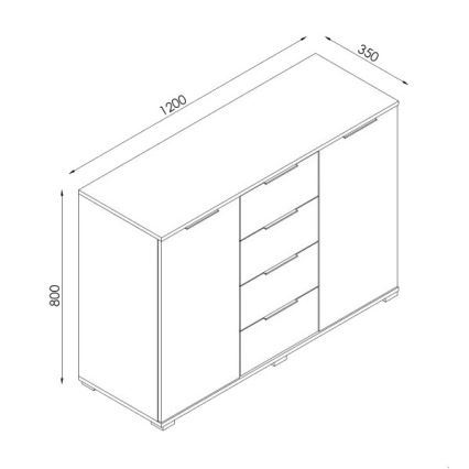 Komoda HOPE 120x78x35 ąžuolas Sonoma