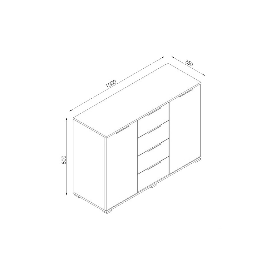 Komoda HOPE 120x78x35 ąžuolas Sonoma