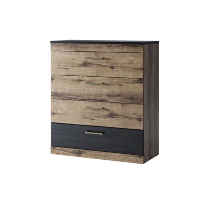 Komoda LANDU 91,5x80 cm klasicinis ąžuolas/juoda