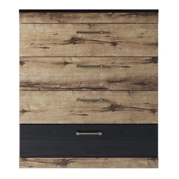 Komoda LANDU 91,5x80 cm klasicinis ąžuolas/juoda
