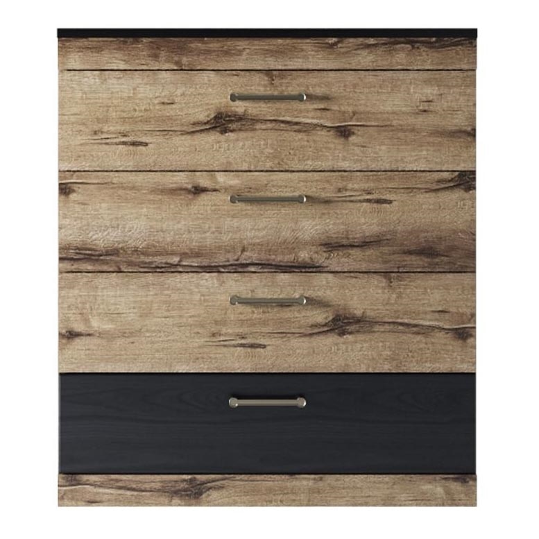 Komoda LANDU 91,5x80 cm klasicinis ąžuolas/juoda