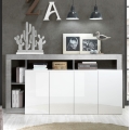 Komoda LENOR 184x93x42 cm balta/pilka betonas