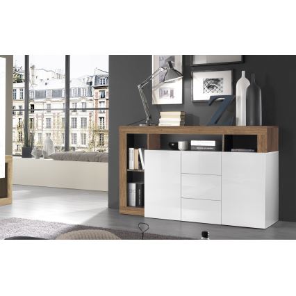 Komoda LENOR balta/ąžuolas