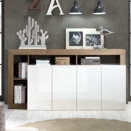 Komoda LENOR balta/ąžuolas