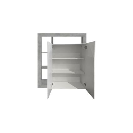 Komoda LENOR balta/pilka (betono efektas)