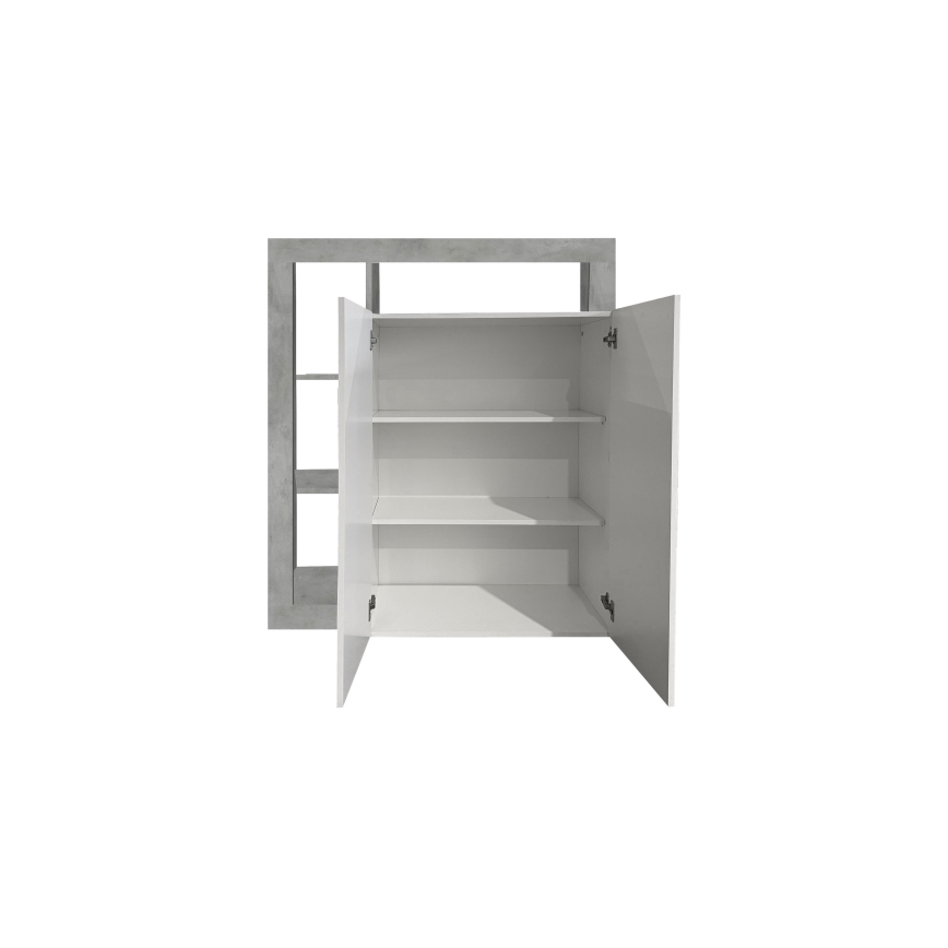 Komoda LENOR balta/pilka (betono efektas)