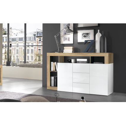 Komoda LENOR balta/ruda