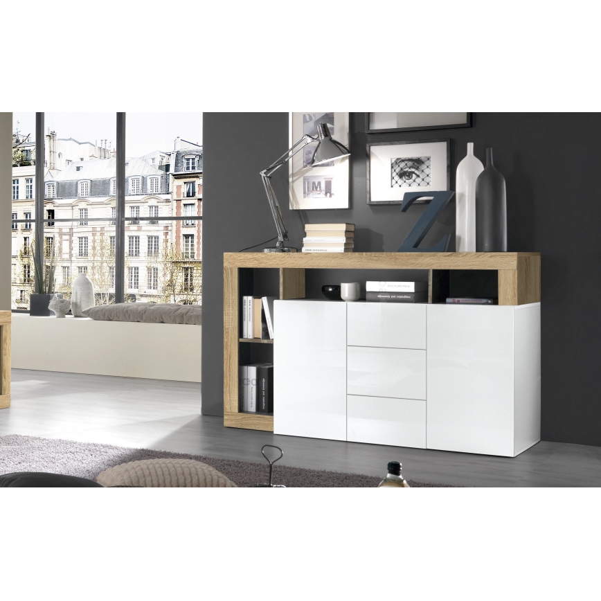 Komoda LENOR balta/ruda