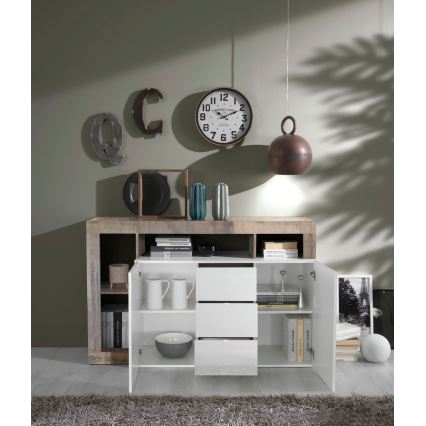 Komoda LENOR balta/ruda