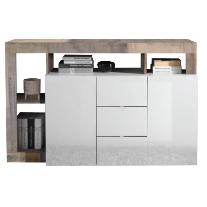 Komoda LENOR balta/ruda