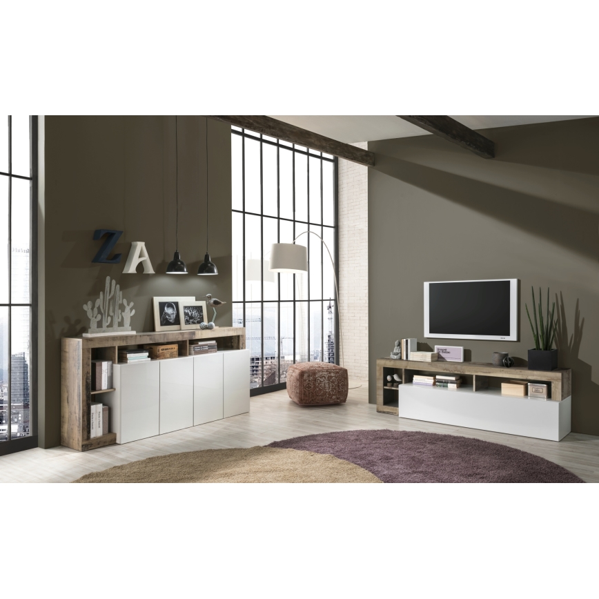 Komoda LENOR balta/ruda